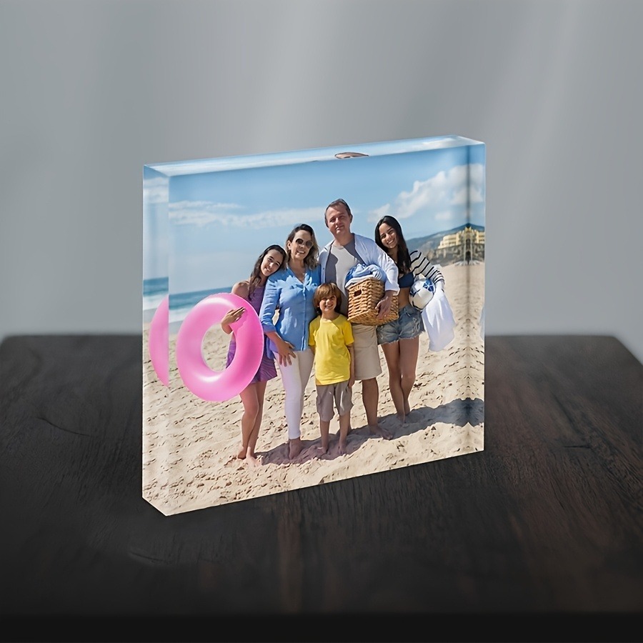 Photo Acrylic Block - 1 Stück personalisiertes Foto-Acrylgeschenk für Familie,